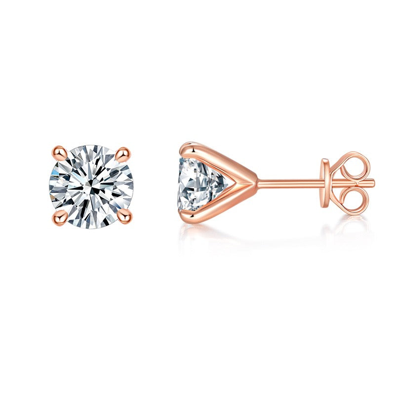 Moissanite 4-prong Stud Earring
