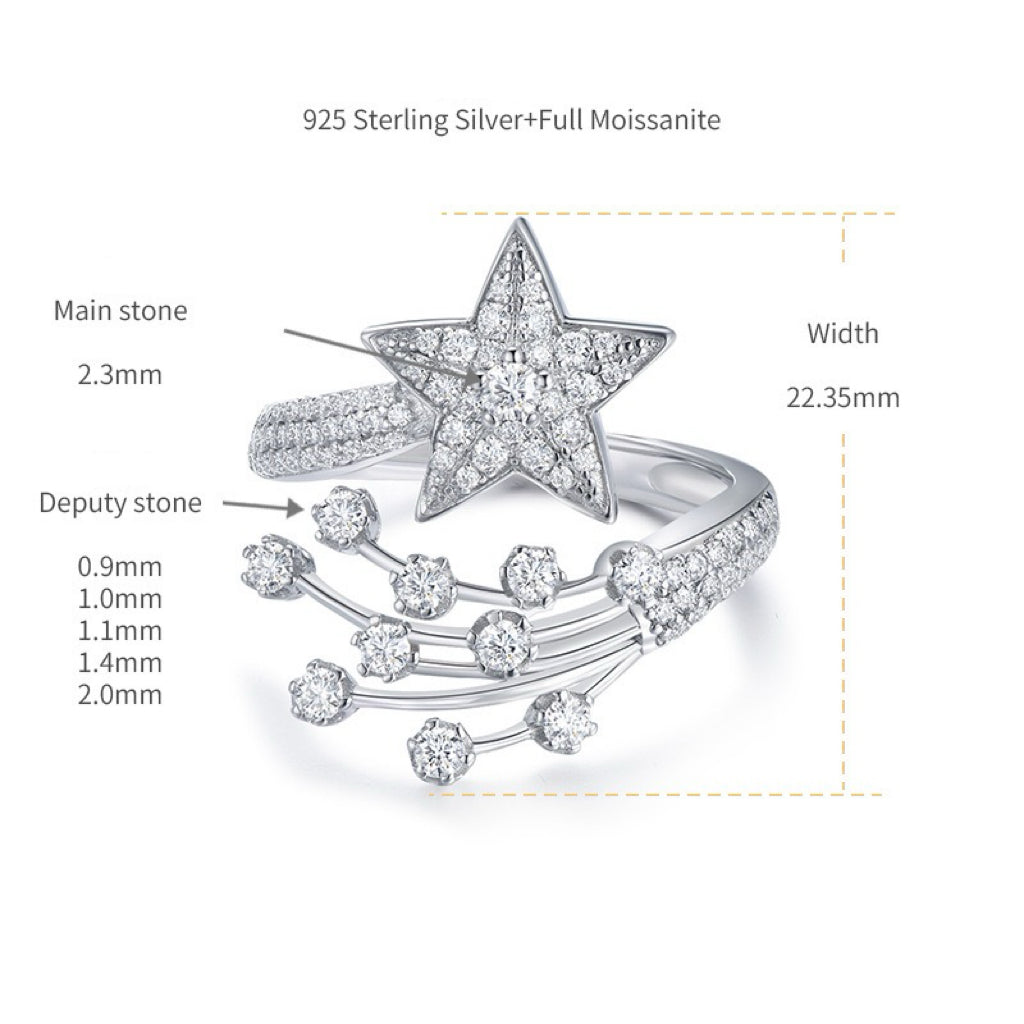 Moissanite Comet Starlight Ring