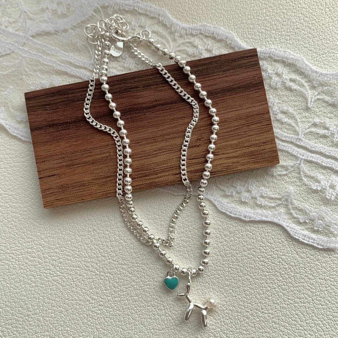 S925 sliver bubble puppy bracelet