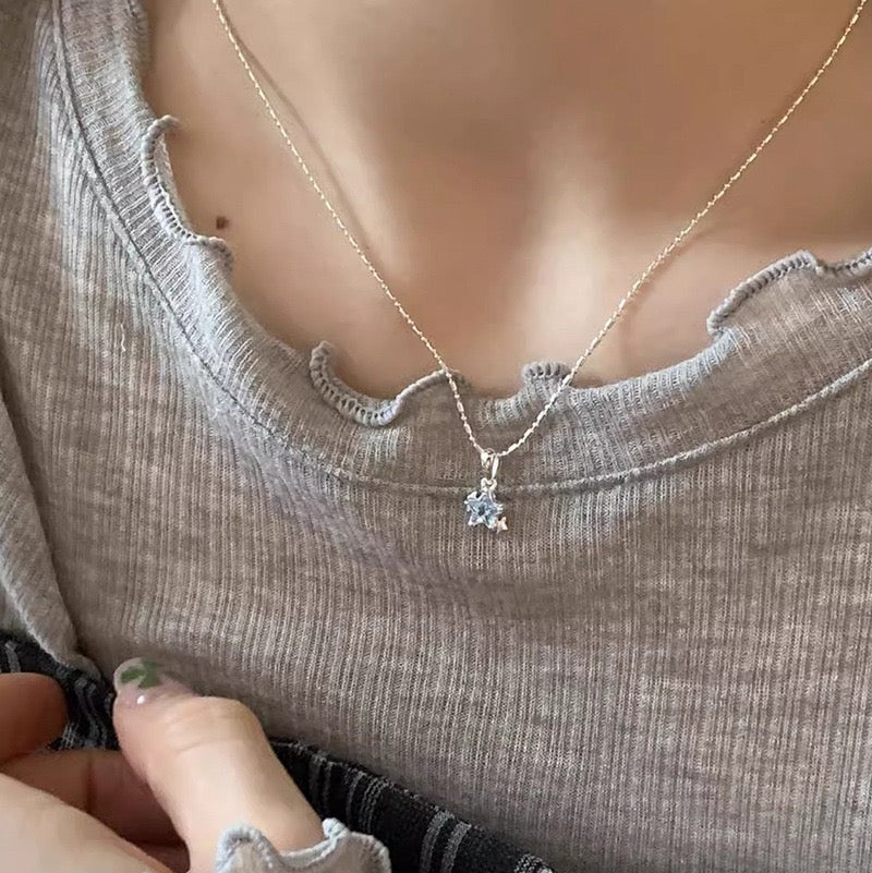 Seastar Teardrop Silver Necklace