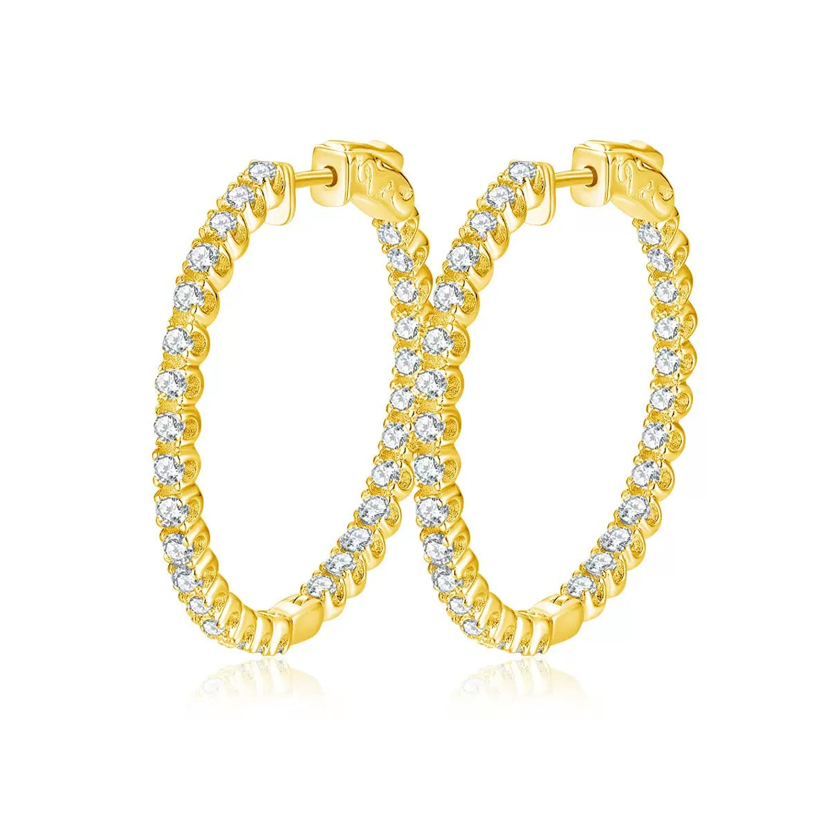 Moissanite large ear hoops