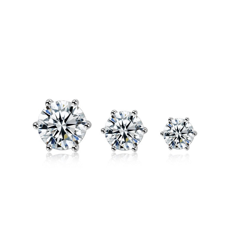 Moissanite 6-prong Stud Earring