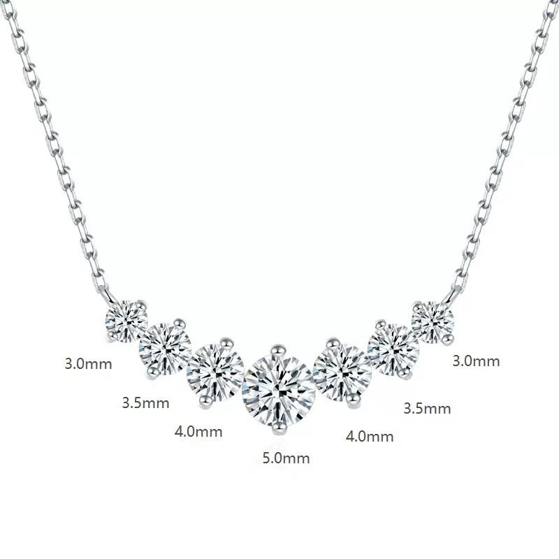 Moissanite v shape smily necklace