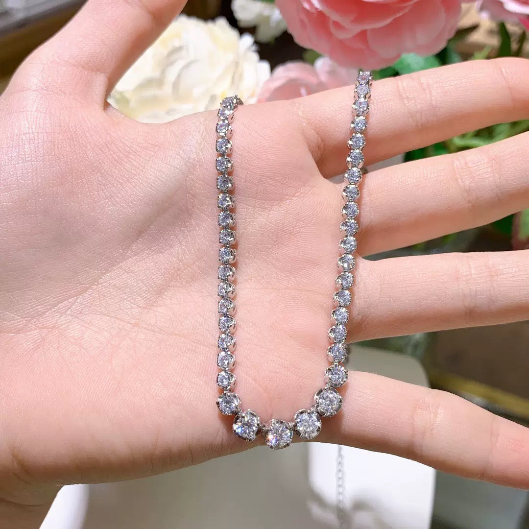 Moissanite tennis necklace