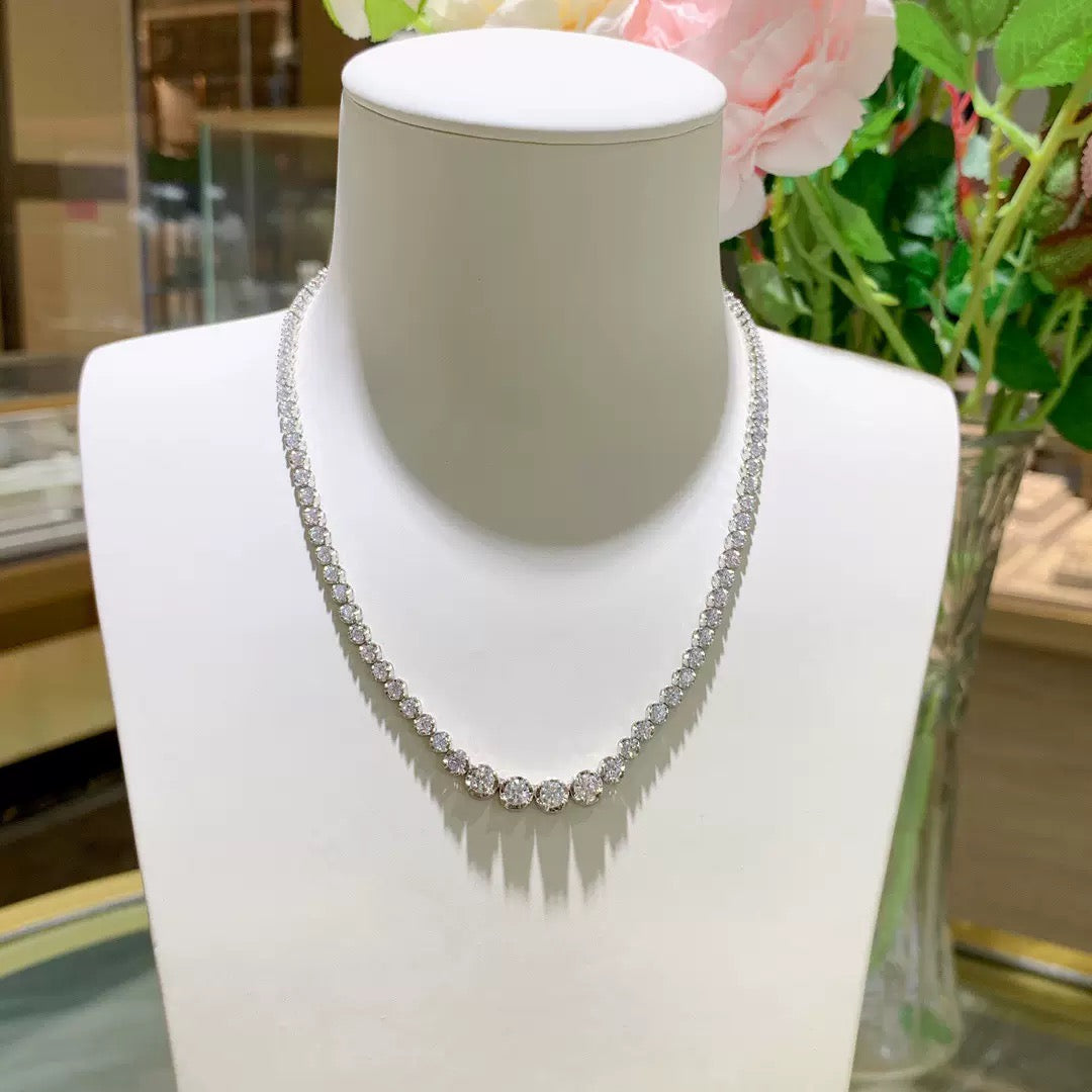 Moissanite tennis necklace